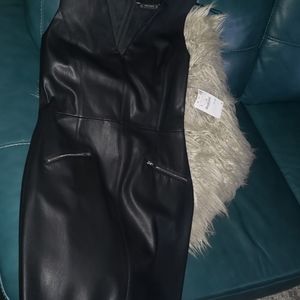 Faux leather dress